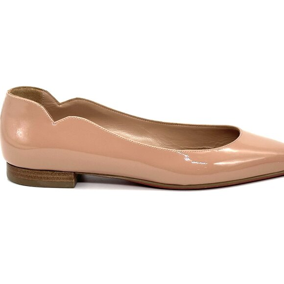Christian Louboutin HOT CHICKITA Scallop Patent Ballerina Flat Shoes - Picture 10 of 13